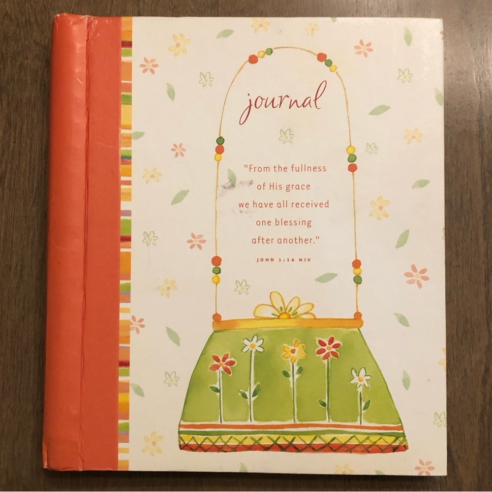 NEW Scripture Verse Blank Lined Writing Bible Shoe Purse Floral Journal Notebook